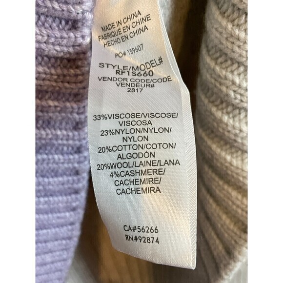 New Splendid Mally Purple Gray Green Colorblock M Sweater Cropped Cozy Comfy Top - Picture 11 of 12